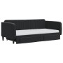Sofá cama nido con cajones terciopelo negro 90x190 cm