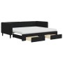 Sofá cama nido con cajones terciopelo negro 90x200 cm de vidaXL, Camas y somieres - Ref: Foro24-3196767, Precio: 462,85 €, De...