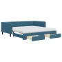 Sofá cama nido con cajones terciopelo azul 100x200 cm de vidaXL, Camas y somieres - Ref: Foro24-3196769, Precio: 472,17 €, De...