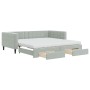 Ausziehbares Schlafsofa mit Schubladen aus hellgrauem Samt, 100 x 200 cm von vidaXL, Betten und Lattenroste - Ref: Foro24-319...