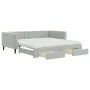 Trundle sofa bed with drawers light gray velvet 100x200 cm by vidaXL, Beds and slatted bases - Ref: Foro24-3196770, Price: 47...