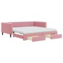 Ausziehbares Schlafsofa mit rosa Samtschubladen 100x200 cm von vidaXL, Betten und Lattenroste - Ref: Foro24-3196773, Preis: 4...