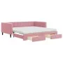 Trundle sofa bed with pink velvet drawers 100x200 cm by vidaXL, Beds and slatted bases - Ref: Foro24-3196773, Price: 486,99 €...