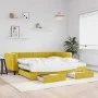 Sofá cama nido con cajones terciopelo amarillo 100x200 cm de vidaXL, Camas y somieres - Ref: Foro24-3196775, Precio: 461,16 €...