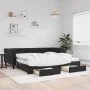 Sofá cama nido con cajones terciopelo negro 100x200 cm de vidaXL, Camas y somieres - Ref: Foro24-3196774, Precio: 471,23 €, D...