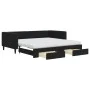 Sofá cama nido con cajones terciopelo negro 100x200 cm de vidaXL, Camas y somieres - Ref: Foro24-3196774, Precio: 471,23 €, D...