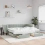 Sofá cama nido con cajones terciopelo gris claro 90x190 cm de vidaXL, Camas y somieres - Ref: Foro24-3196776, Precio: 444,99 ...