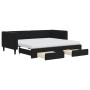 Sofá cama nido con cajones terciopelo negro 90x190 cm de vidaXL, Camas y somieres - Ref: Foro24-3196778, Precio: 458,37 €, De...