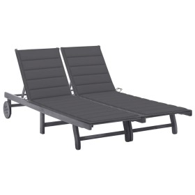 Garden lounger for 2 people and solid acacia wood cushions by vidaXL, Loungers - Ref: Foro24-3061389, Price: 396,52 €, Discou...