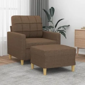 Sillón con taburete tela marrón 60 cm by vidaXL, Sofas - Ref: Foro24-3200996, Price: 181,20 €, Discount: %