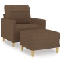 Sillón con taburete tela marrón 60 cm by vidaXL, Sofas - Ref: Foro24-3200996, Price: 183,91 €, Discount: %