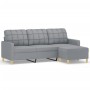 3-seater sofa with light gray fabric stool 180 cm by vidaXL, Sofas - Ref: Foro24-3201001, Price: 331,32 €, Discount: %
