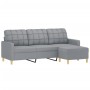 3-seater sofa with light gray fabric stool 180 cm by vidaXL, Sofas - Ref: Foro24-3201001, Price: 331,32 €, Discount: %
