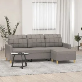 3-seater sofa with stool in taupe gray fabric 180 cm by vidaXL, Sofas - Ref: Foro24-3201008, Price: 300,60 €, Discount: %