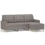 Sofá de 3 plazas con taburete de tela gris taupe 180 cm de vidaXL, Sofás - Ref: Foro24-3201008, Precio: 300,59 €, Descuento: %