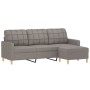 3-seater sofa with stool in taupe gray fabric 180 cm by vidaXL, Sofas - Ref: Foro24-3201008, Price: 304,98 €, Discount: %