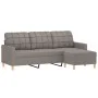 3-seater sofa with stool in taupe gray fabric 180 cm by vidaXL, Sofas - Ref: Foro24-3201008, Price: 300,61 €, Discount: %