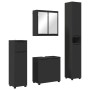 Juego de muebles de baño 4 pcs Negro Madera contrachapada