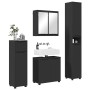 Juego de muebles de baño 4 pcs Negro Madera contrachapada