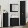 Juego de muebles de baño 4 pcs Negro Madera contrachapada