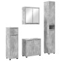 Juego de muebles de baño con cajón Manual 4 pcs Gris Concreto