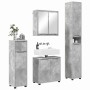 Juego de muebles de baño con cajón Manual 4 pcs Gris Concreto