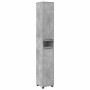 Juego de muebles de baño con cajón Manual 4 pcs Gris Concreto