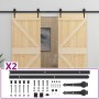 Schiebetür mit Beschlägen aus massivem Kiefernholz, 80 x 210 cm von vidaXL, Türen - Ref: Foro24-3057581, Preis: 402,55 €, Rab...