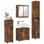 Juego de muebles de baño con cajón Manual 4 pcs Roble ahumado