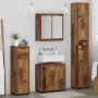 Juego de muebles de baño con cajón con rueda 4 pcs Madera Vieja