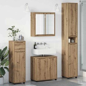 Juego de muebles de baño con cajón Manual 4 pcs Roble artesanal en Muebles de baño | Comprar online en Foro24