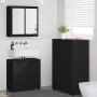 Juego de muebles de baño 3 pcs Negro Madera contrachapada