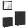 Juego de muebles de baño 3 pcs Negro Madera contrachapada