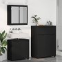 Juego de muebles de baño 3 pcs Negro Madera contrachapada