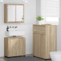 Juego de muebles de baño con cajón con rueda 3 pcs Roble Sonoma