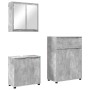 Juego de muebles de baño con cajón Manual 3 pcs Gris Concreto