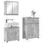 Juego de muebles de baño con cajón Manual 3 pcs Gris Concreto