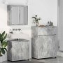 Juego de muebles de baño con cajón Manual 3 pcs Gris Concreto