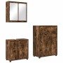 Juego de muebles de baño con cajón Manual 3 pcs Roble ahumado