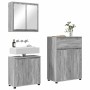 Juego de muebles de baño 3 pcs Gris Sonoma Madera contrachapada