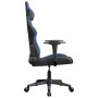 Silla gaming de masaje cuero sintético negro y azul