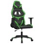 Silla gaming de masaje cuero sintético negro y verde