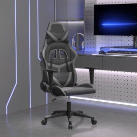 Silla gaming de masaje cuero sintético negro y gris en Sillas gaming | Comprar online en Foro24