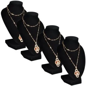 Expositor De Joyas En Forma De Busto Negro - 4Piezas - 9X8,5X15cm de vidaXL, Soportes para joyería - Ref: Foro24-240905, Prec...