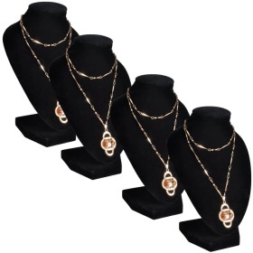 Jewelry Display Bust in Black - 4 Pieces - 9x8.5x15cm by vidaXL, Jewelry stands - Ref: Foro24-240905, Price: 22,17 €, Discoun...