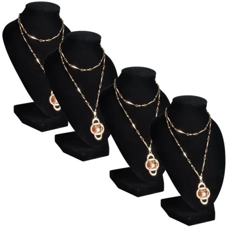 Expositor De Joyas En Forma De Busto Negro - 4Piezas - 9X8,5X15cm de vidaXL, Soportes para joyería - Ref: Foro24-240905, Prec...