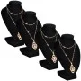 Expositor De Joyas En Forma De Busto Negro - 4Piezas - 9X8,5X15cm de vidaXL, Soportes para joyería - Ref: Foro24-240905, Prec...