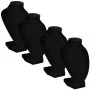 Expositor De Joyas En Forma De Busto Negro - 4Piezas - 9X8,5X15cm de vidaXL, Soportes para joyería - Ref: Foro24-240905, Prec...