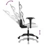 Silla gaming de masaje cuero sintético blanco y negro