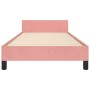 Estructura de cama con cabecero de terciopelo rosa 90x200 cm de vidaXL, Camas y somieres - Ref: Foro24-3125921, Precio: 172,6...